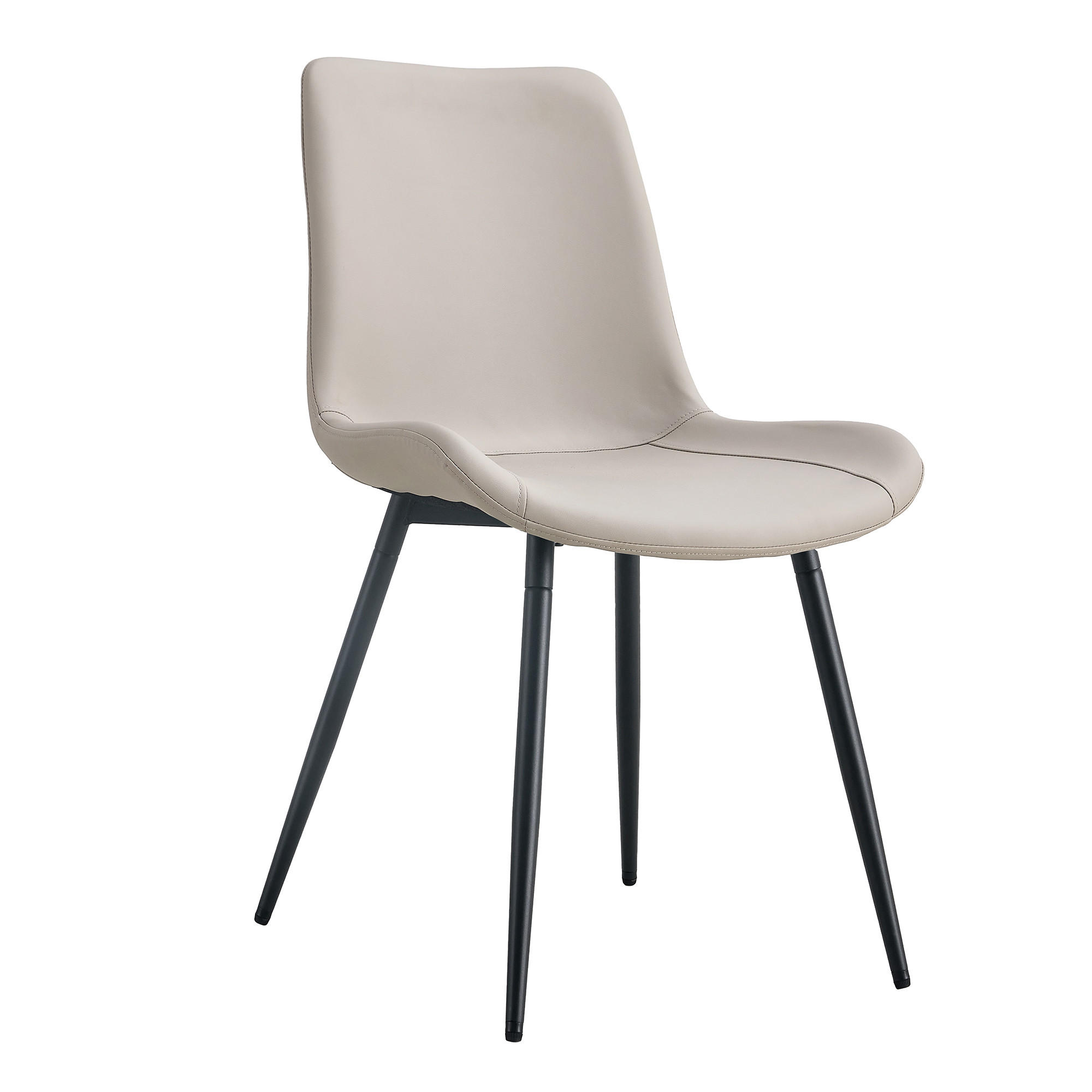 STUHL-SET DE-36498 4 Stück mit Kunstlederbezug Warmgrau - Grau, Metall (47/83/50cm) - ComfortXL