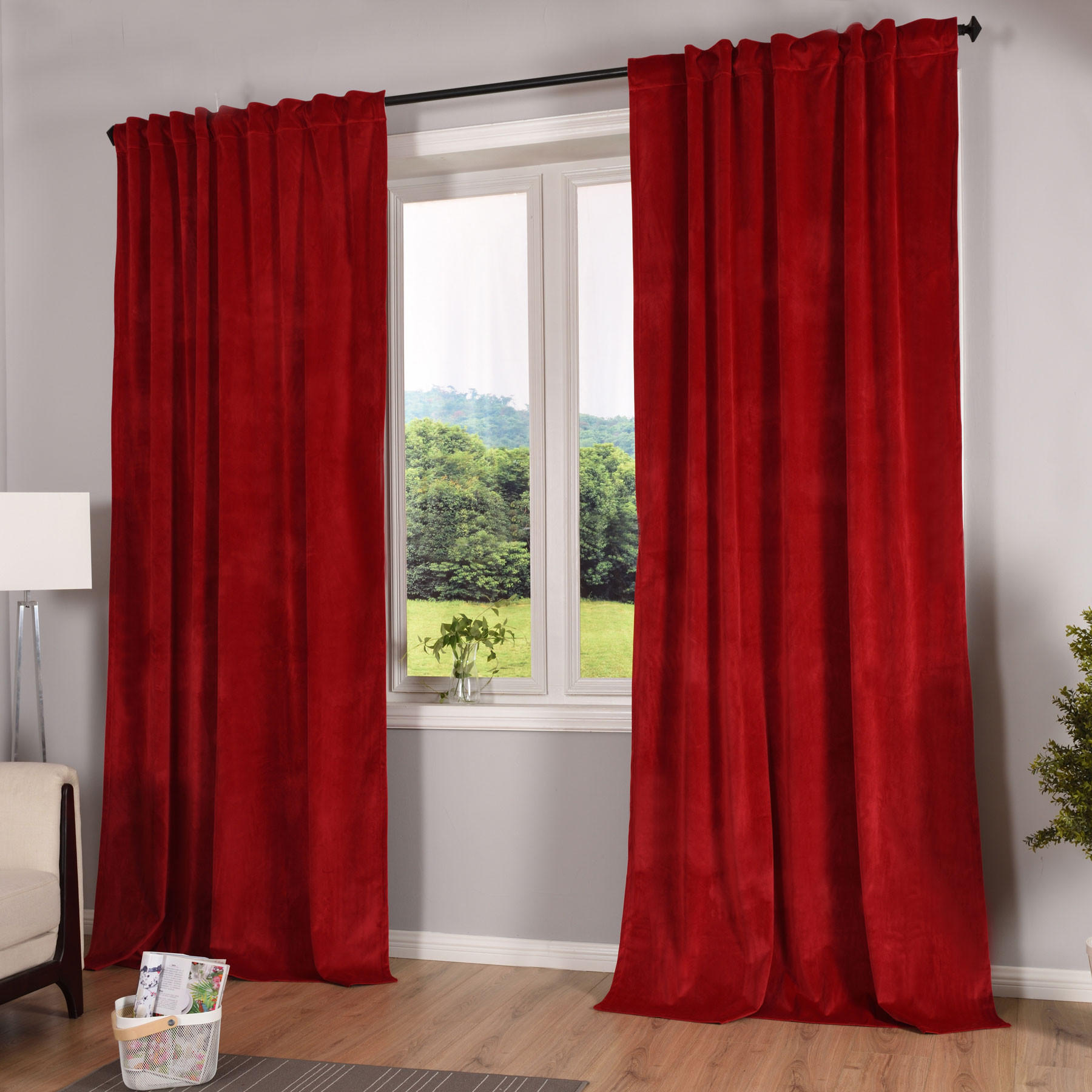 VORHANG 2ER SET MILANO HxB 280x135 cm Rot - Hellrot, Textil (135/280cm) - Gardinenbox