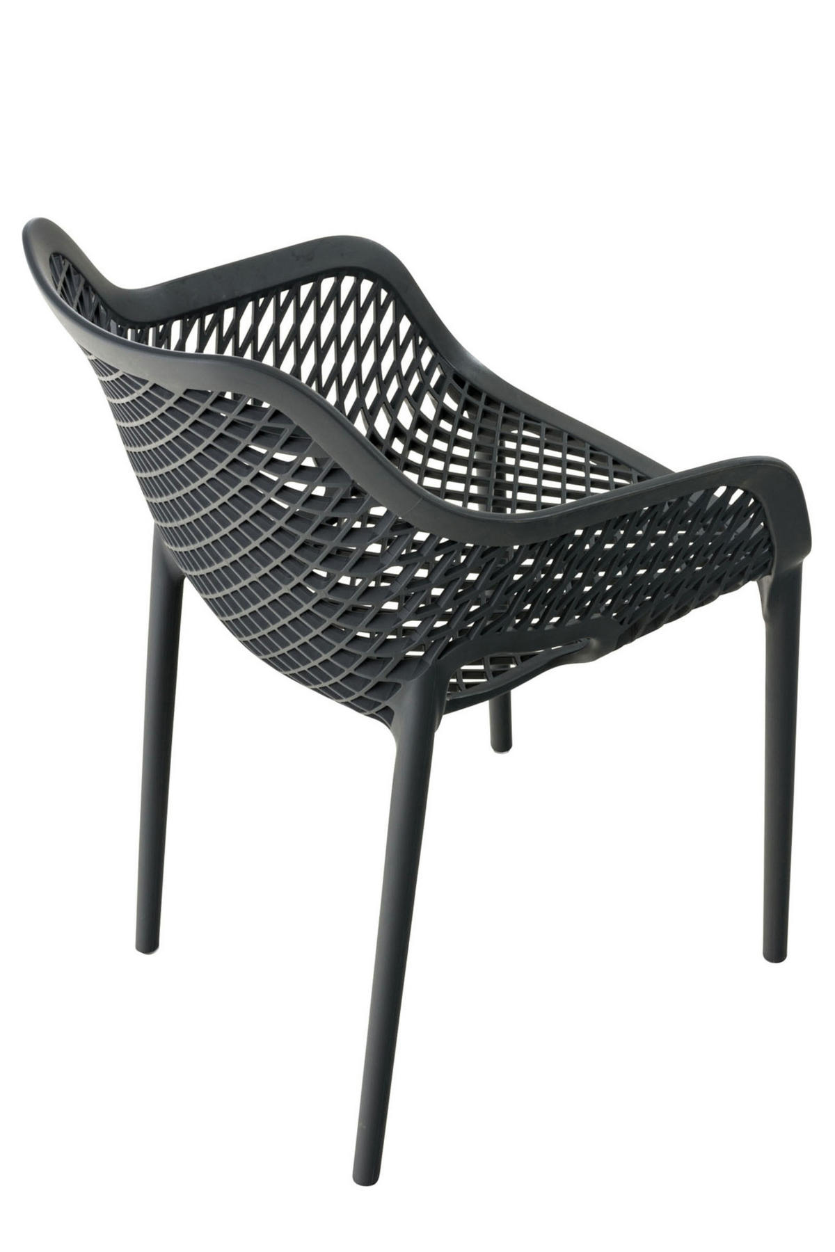 GARTENSTUHL 4er Set Kunststoff dunkelgrau - Dunkelgrau, Kunststoff (57/81/60cm) - CLP