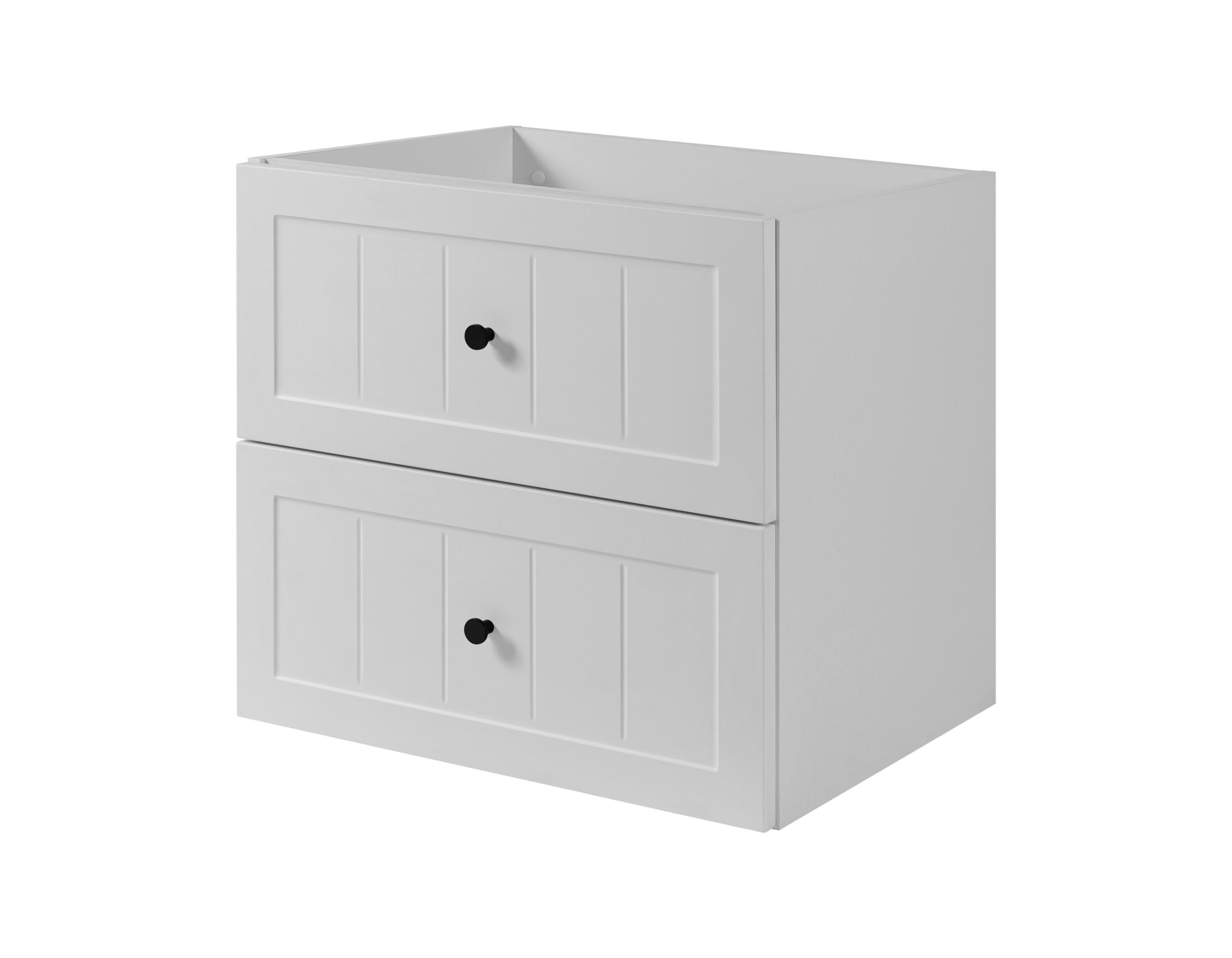 WASCHTISCHUNTERSCHRANK im klassischen Stil, weiß, 60 x 57 x 46 cm - Schwarz/Weiß, Holzwerkstoff (60/57/46cm) - 3XE LIVING