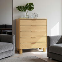 KOMMODE Modern mit 5 Schubladen, Holz | B80 x T40 x H95 cm - Gelb/Hellgelb, Holz (40/95/80cm) - Hometopia