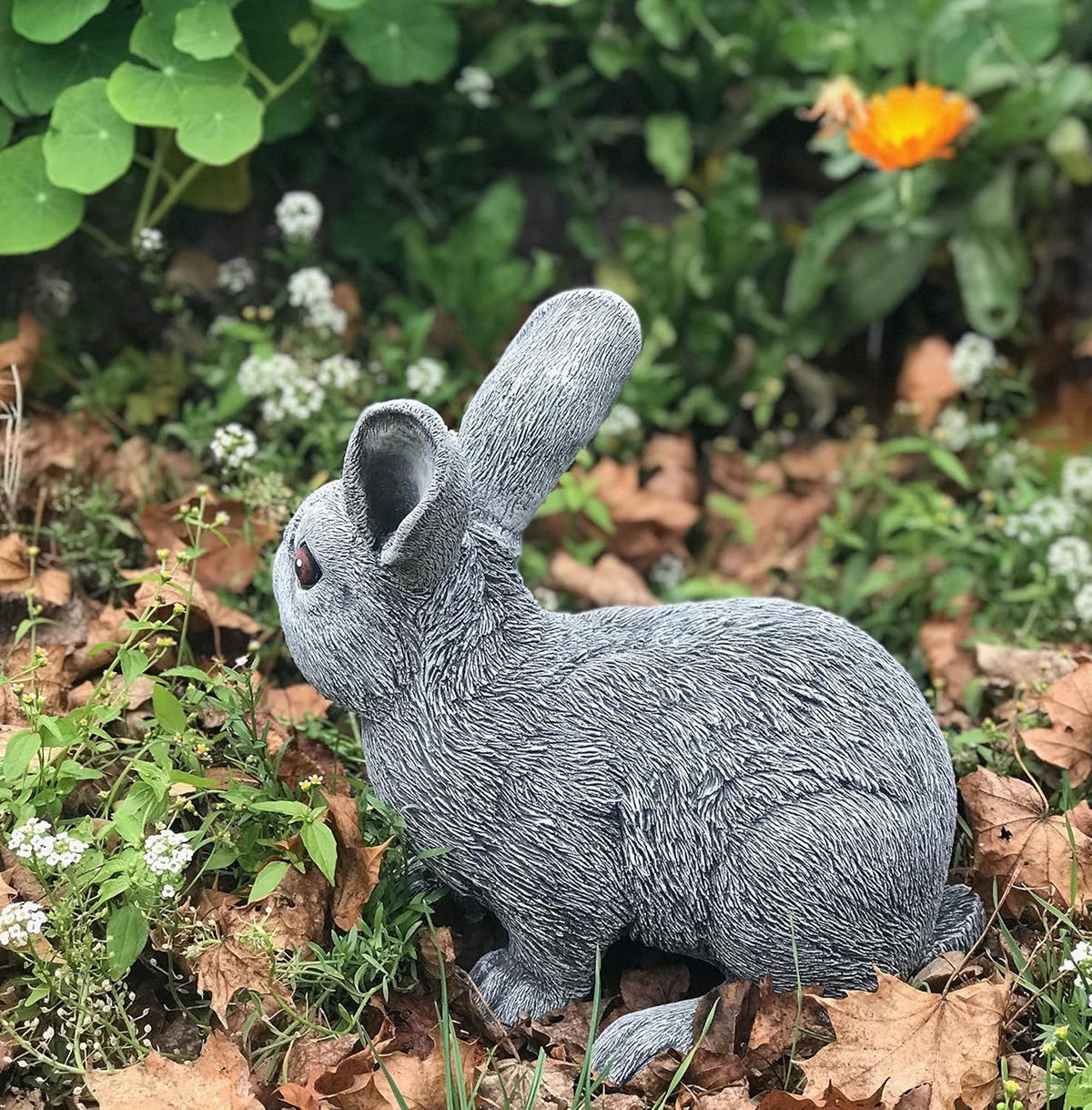STEINFIGUR grosser Feldhase Hase, Frostfest - Grau, Stein (20/28/30cm) - stoneandstyle