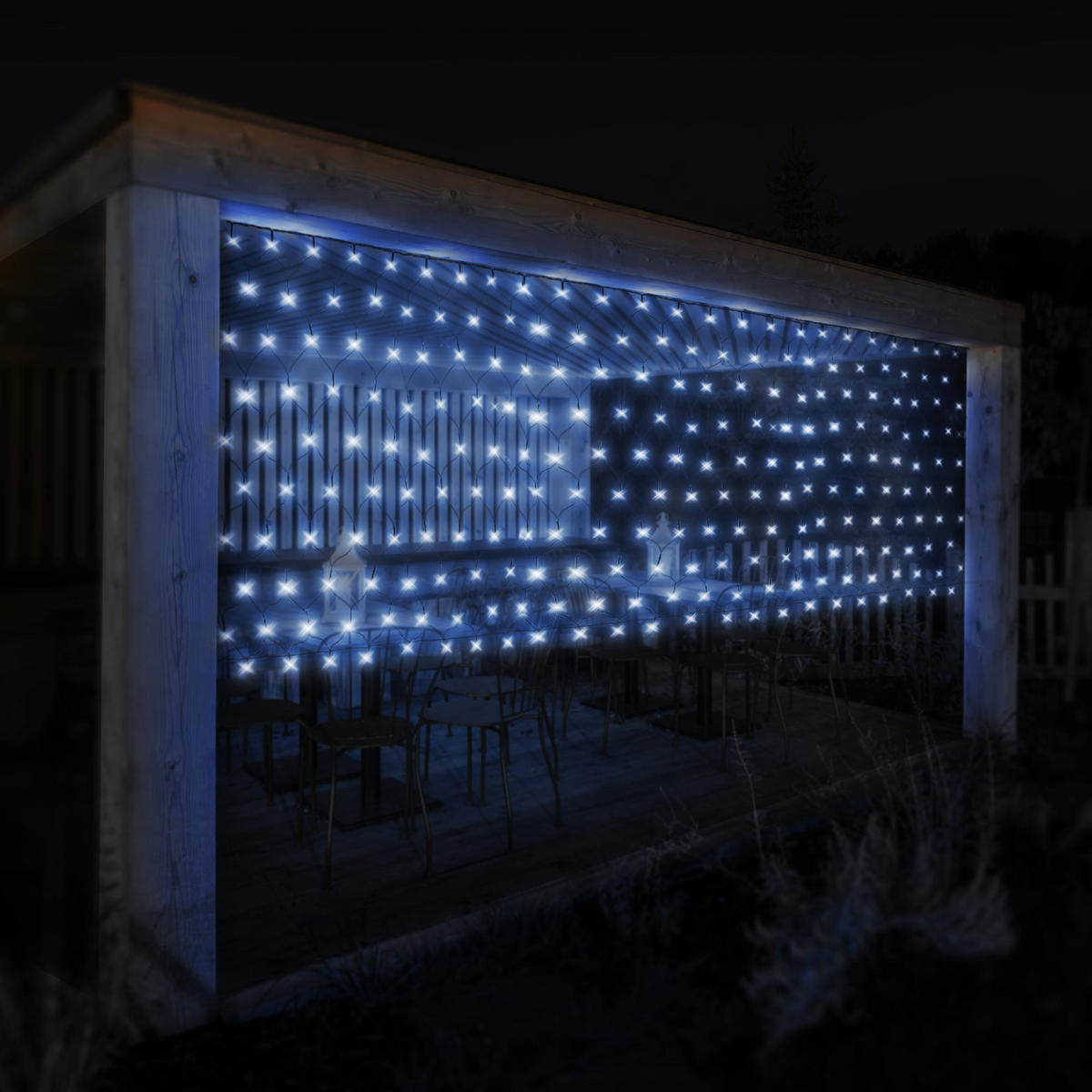 WEIHNACHT Lichternetz 160 LED - Schwarz, Kunststoff (200cm) - ECD-Germany