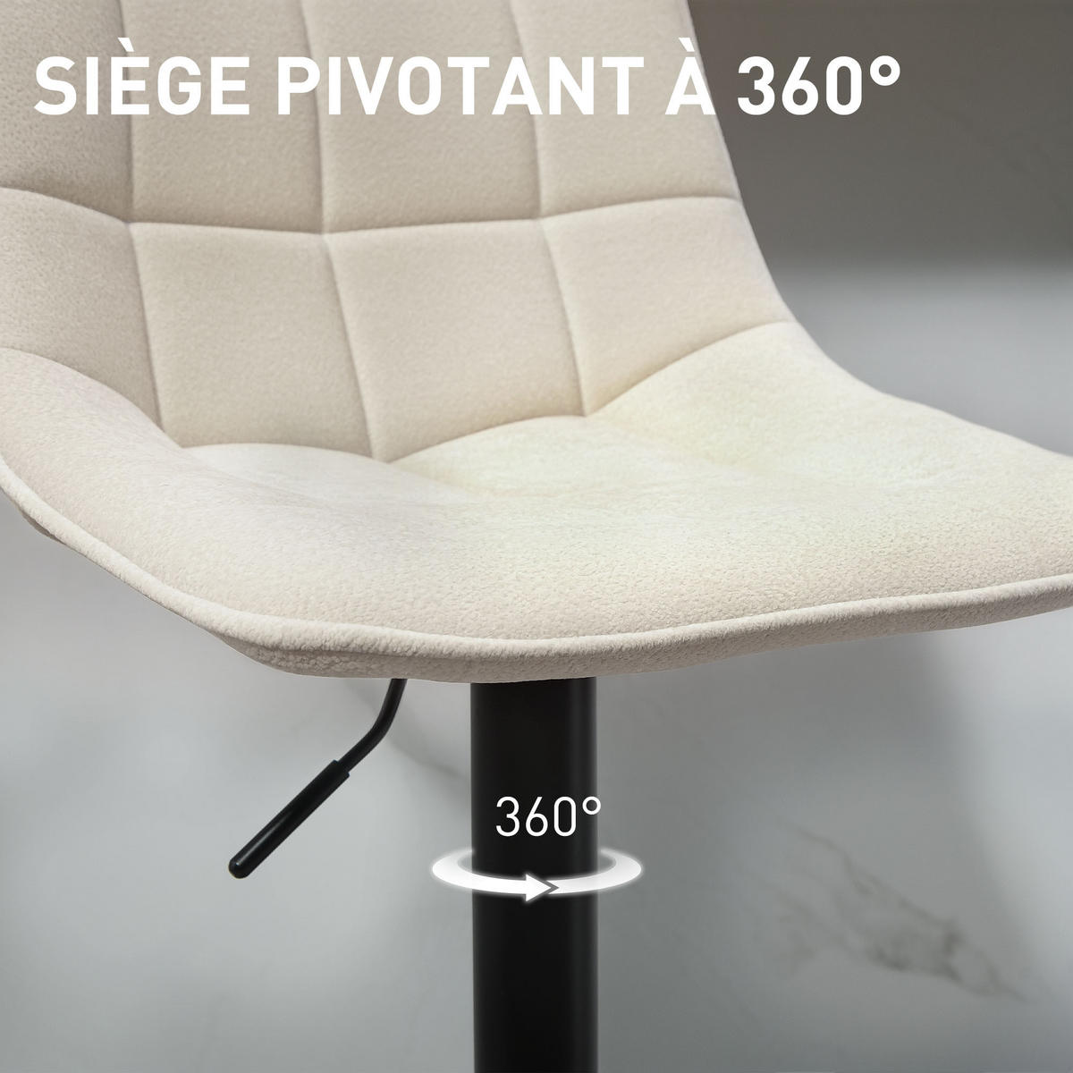 BARHOCKER 2er-Set DE-14754 höhenverstellbar mit Fußstütze Beige - Beige, Metall (47/115.5/48cm) - ComfortXL