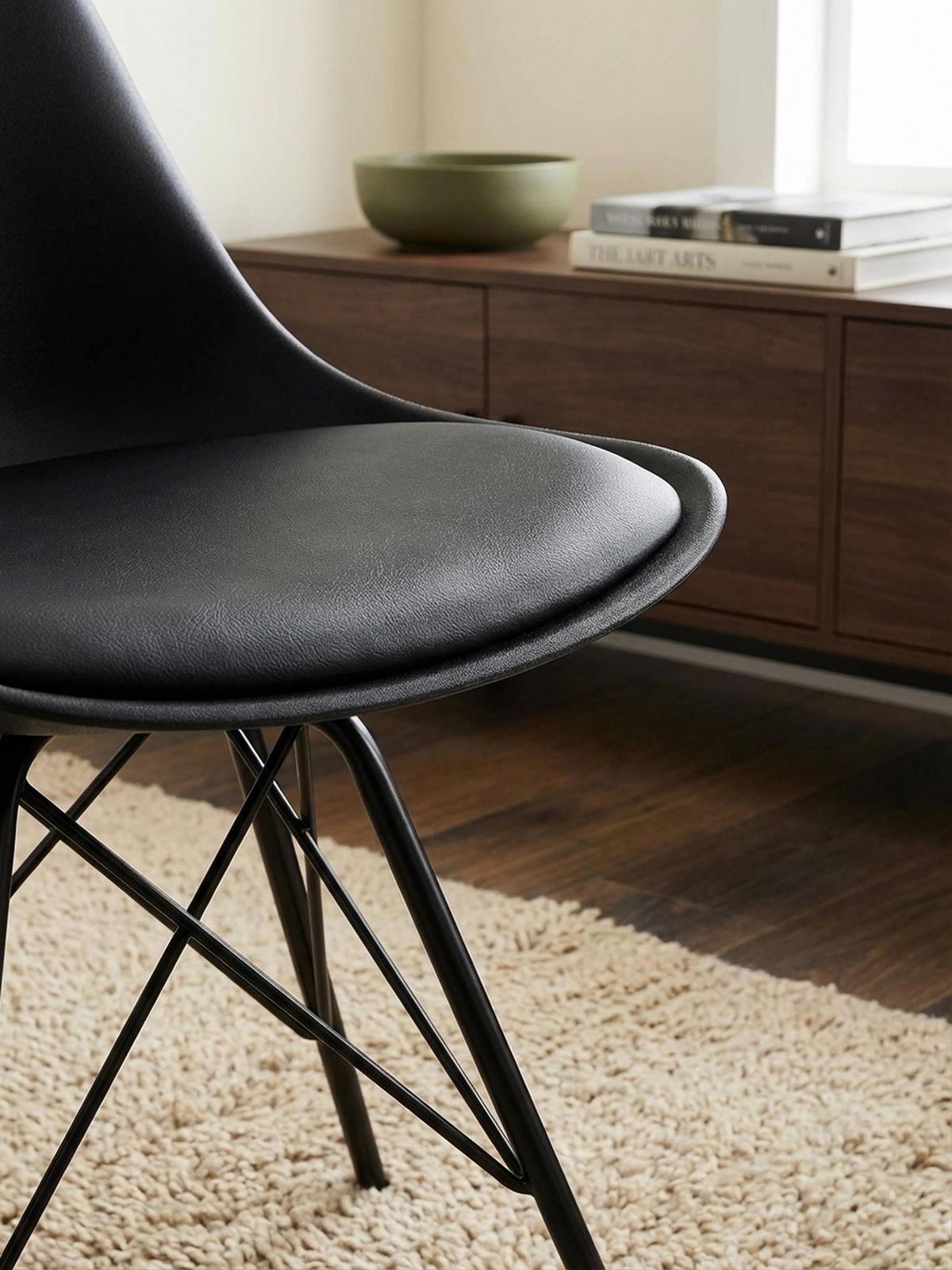 ESSZIMMERSTUHL 2er Set mit Metallgestell Skandinavisch gepolstert, Schwarz 58x48x86 cm - Schwarz, Kunststoff/Textil (58/86/48cm) - KADIMA DESIGN