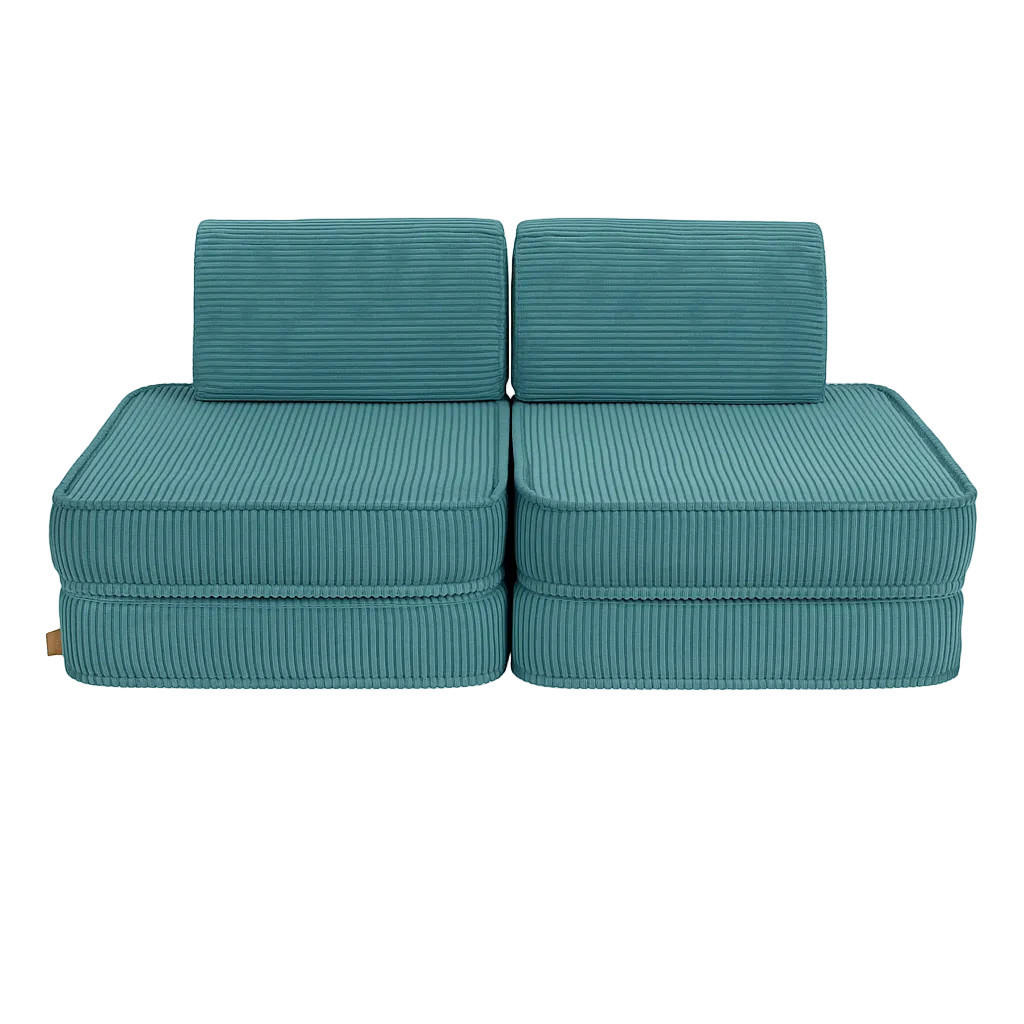 KINDERSOFA AESTHETIC 120 cm Cord Türkis 4 Stk - Blau, Textil (60/12.5/120cm) - MeowBaby