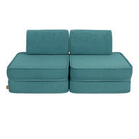 KINDERSOFA AESTHETIC 120 cm Cord Türkis 4 Stk - Blau, Textil (60/12.5/120cm) - MeowBaby