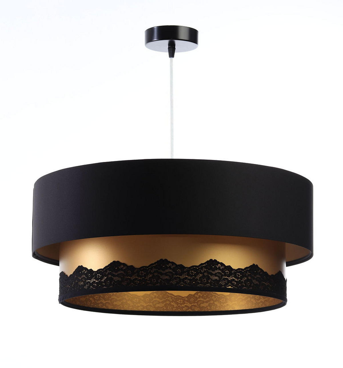 HÄNGELEUCHTE Gold 50/20 cm - Goldfarben/Schwarz, Kunststoff (50/1/20cm) - ONZENO