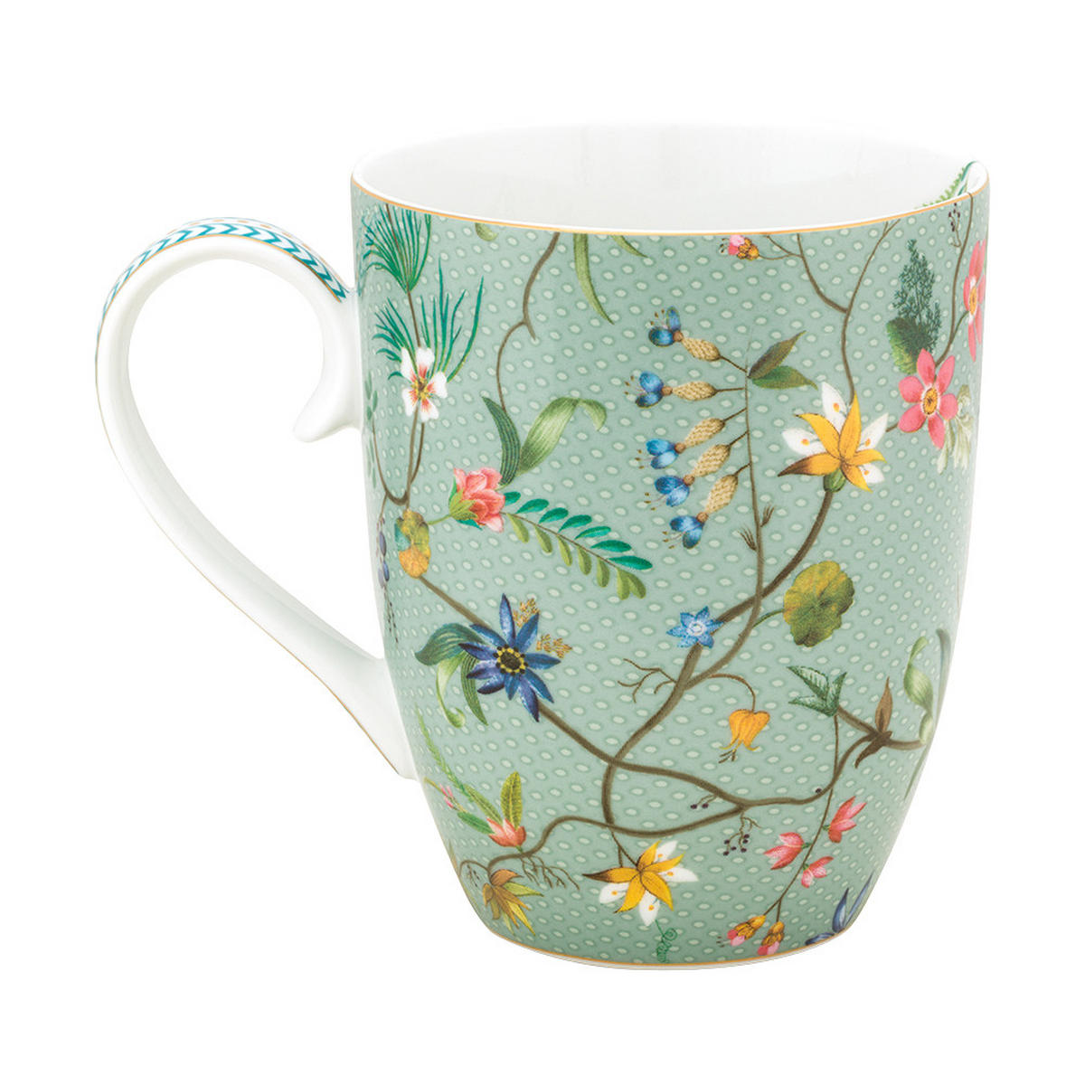 BECHER 2er-Set Large jolie blumen blau 350 ml - Hellblau, Keramik (0.35L) - Pip Studio