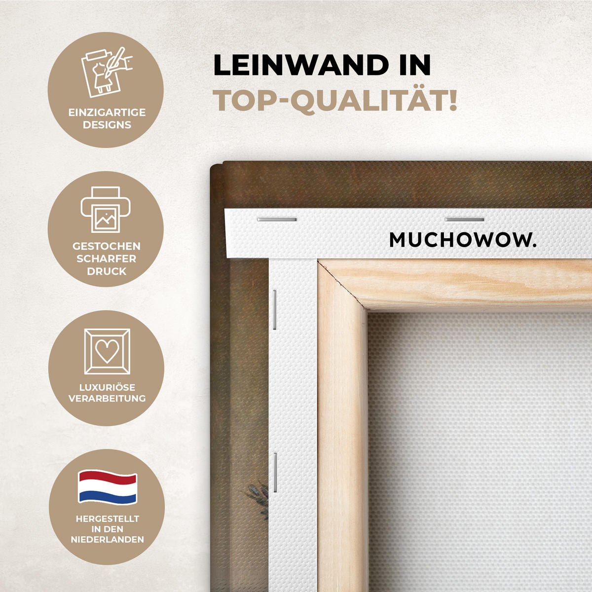 LEINWANDBILD Alte Meister - Blumen - Balthasar van der Ast Room Decor 30x40 cm - Hellbraun, Textil (30/40cm) - MuchoWow