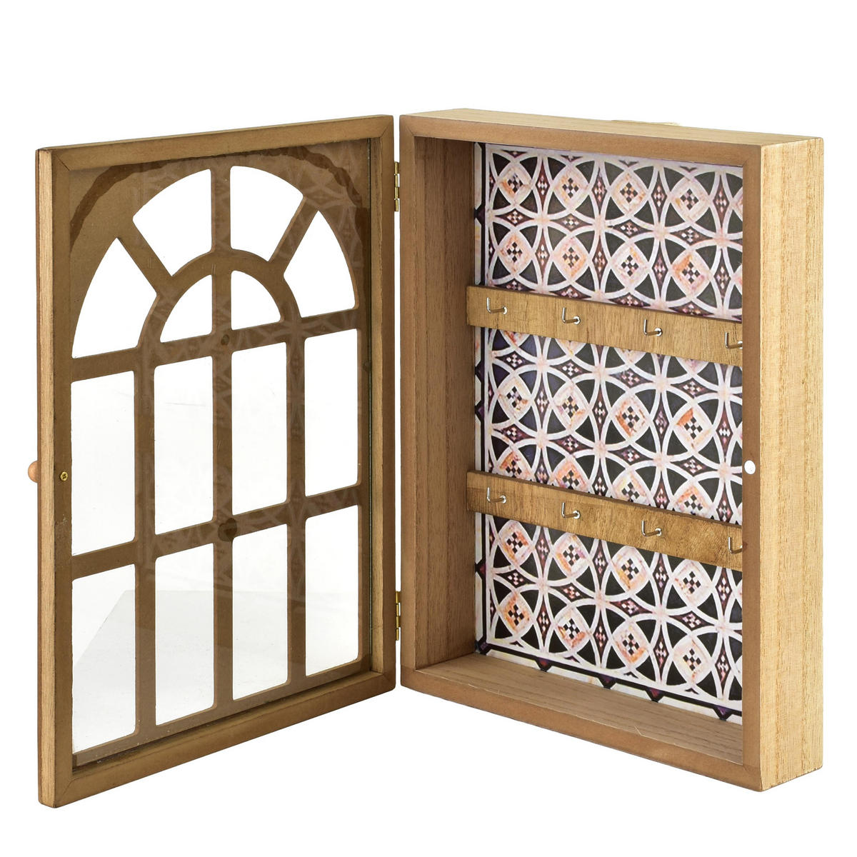 SCHLÜSSELKASTEN Stacy Naturfarbe 28x21x5,5 cm Holz - Naturfarben, Holz (5.5/21/28cm) - Mondex