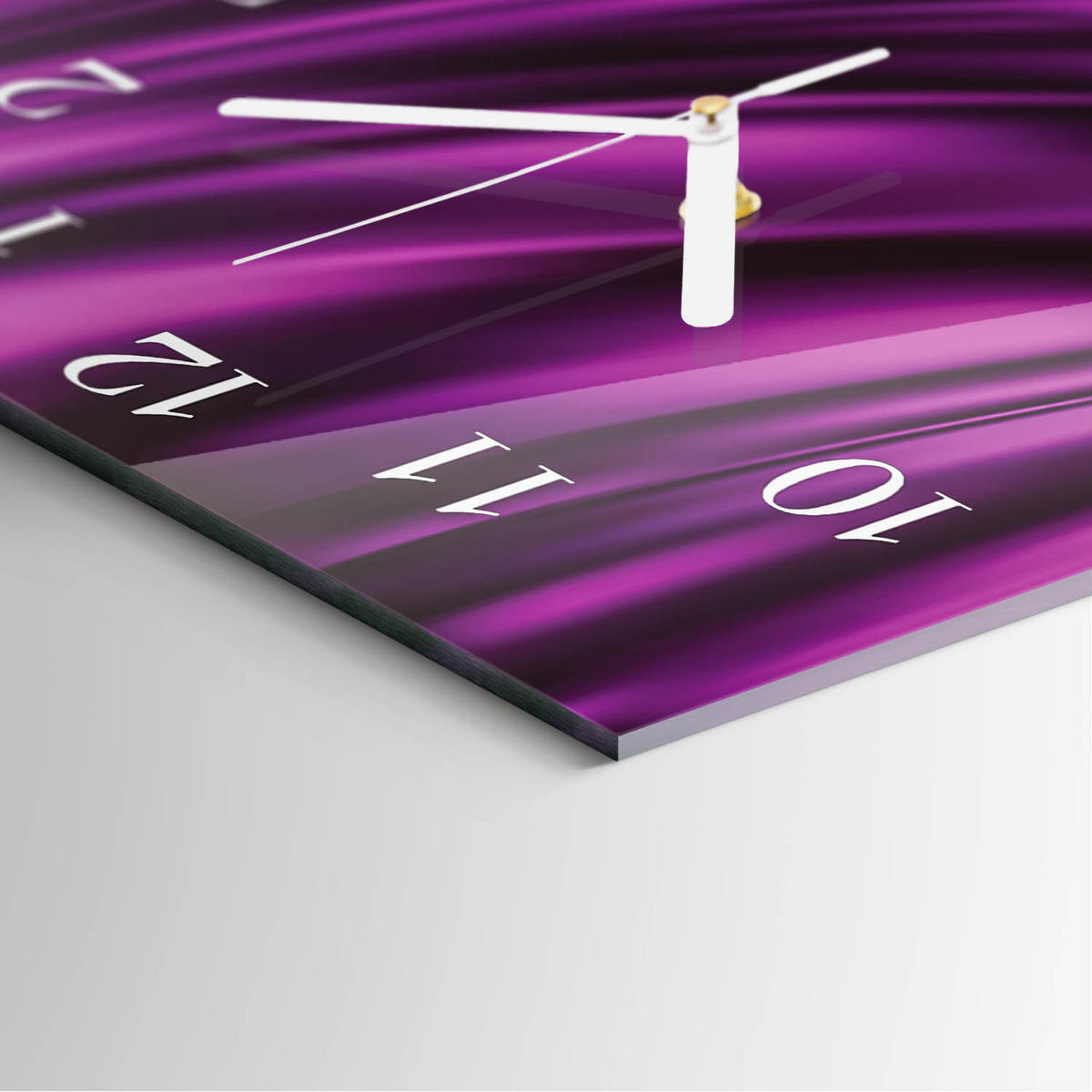 WANDUHR 30x30 cm - Abstraktion - Lila, Glas (30/30/0.4cm) - TULUP