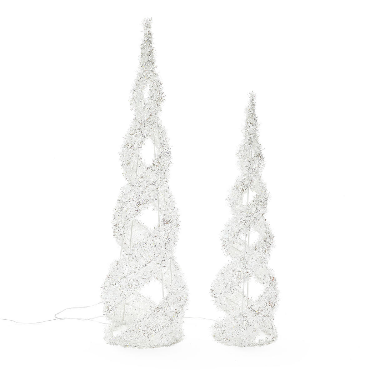 WEIHNACHTSBAUM Beleuchtet HTHD0241 - Silberfarben, Kunststoff/Metall (26/90/26cm) - Hometopia