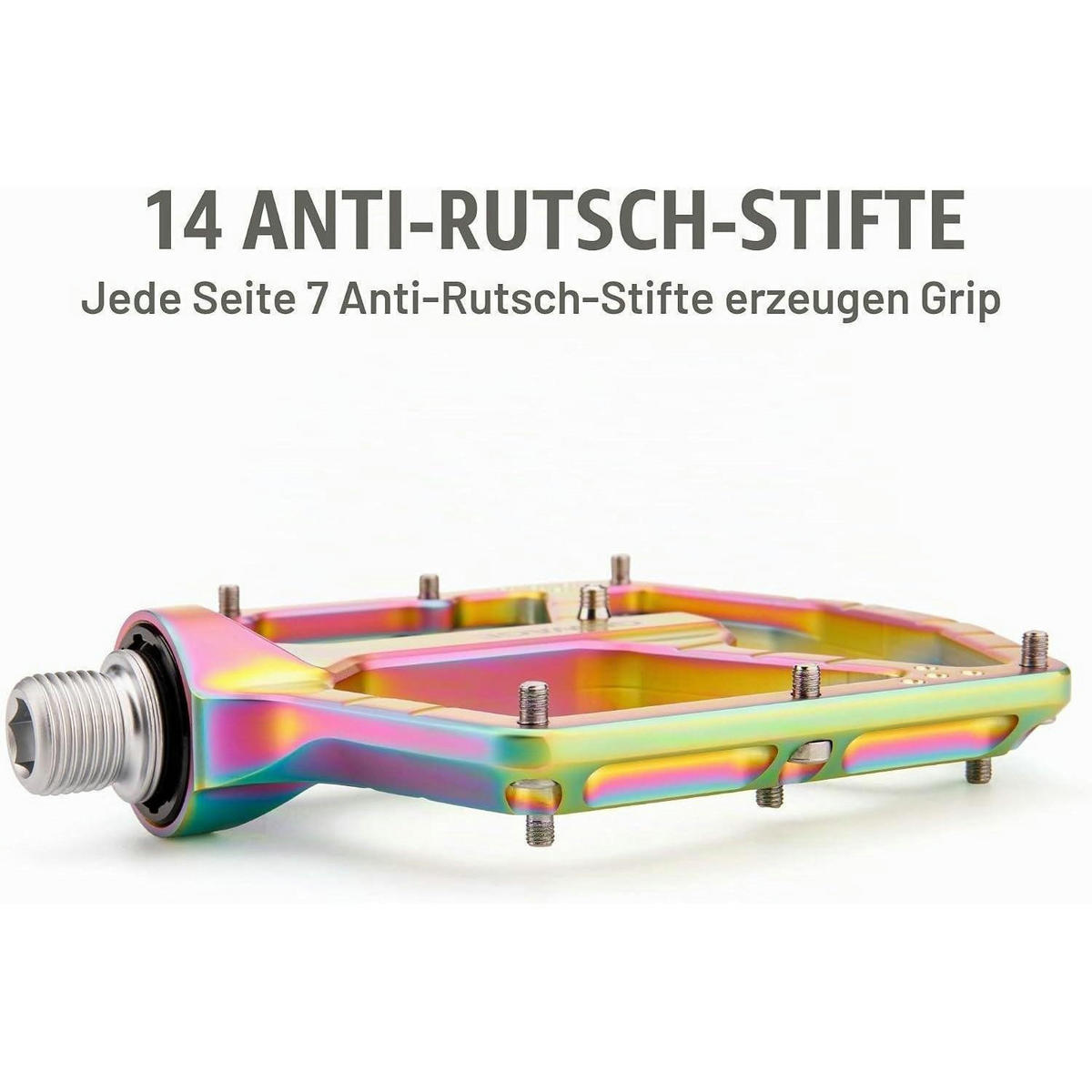 FAHRRADPEDALE CNC Aluminium 3-Fach-Lagersystem Rainbow Matte - Multicolor, Metall (10.4/1.5/11cm)