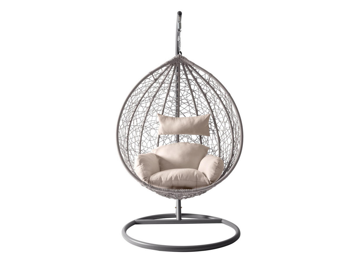 HÄNGESESSEL Savona - Hellgrau/Grau, Metall (106/195/105cm) - MIRJAN24