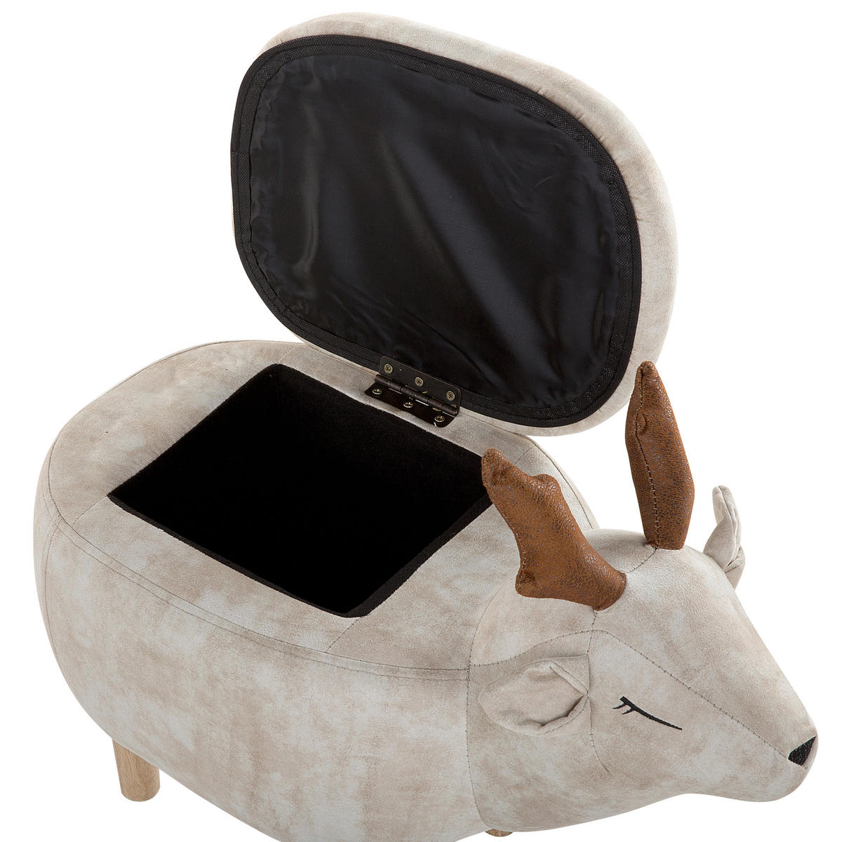 TIERHOCKER Reindeer 31/63/40 cm - Beige, Kunststoff/Textil (63/40/31cm) - Beliani