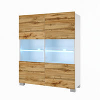 VITRINE Hochschrank mit LED-Leuchten, Wotan Eiche - Braun, Holz (100/115/36cm) - B BELINI GROUP