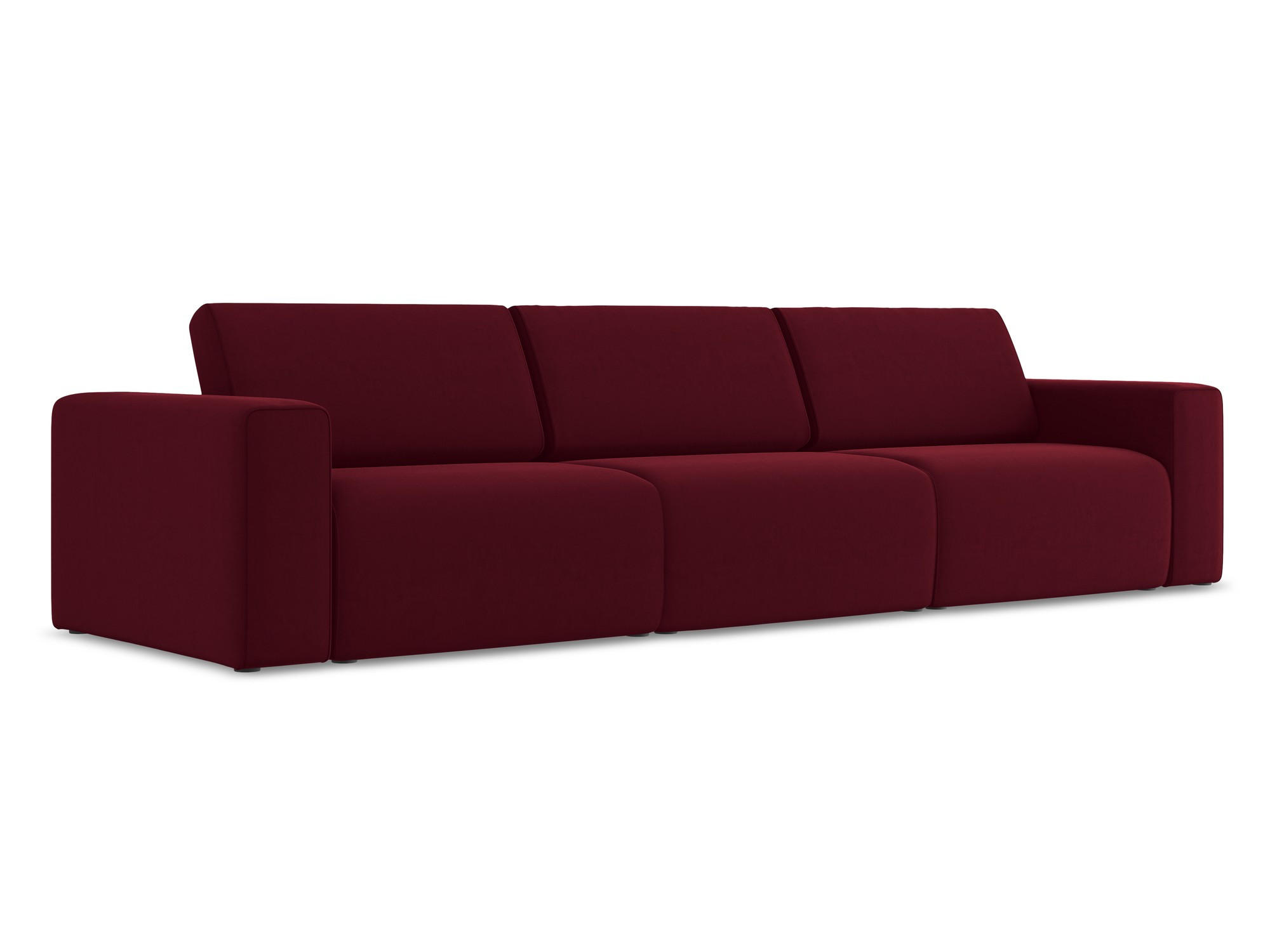 4-SITZER-SOFA Samt Stoff Rot - Bordeaux/Beige, Kunststoff/Textil (314/80/103cm) - Makamii
