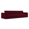 4-SITZER-SOFA Samt Stoff Rot - Bordeaux/Beige, Kunststoff/Textil (314/80/103cm) - Makamii