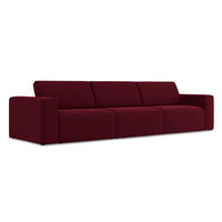 4-SITZER-SOFA Samt Stoff Rot - Bordeaux/Beige, Kunststoff/Textil (314/80/103cm) - Makamii