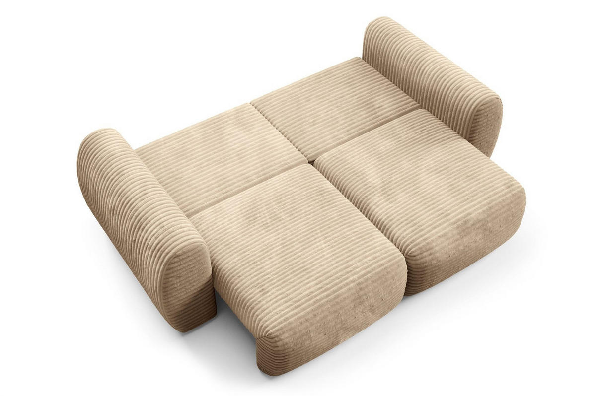 SCHLAFSOFA Simone - Sandfarben, Holzwerkstoff/Textil (266/95/110cm) - Fun Möbel