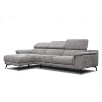 ECKSOFA FIERO 4-Sitzer, hellgrau - Hellgrau/Schwarz, Holzwerkstoff/Textil (158/269cm) - Courtois Laville