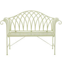 GARTENBANK Metall hellgrün 130 cm Milazzo - Grün, Metall (130/94/45cm) - Beliani