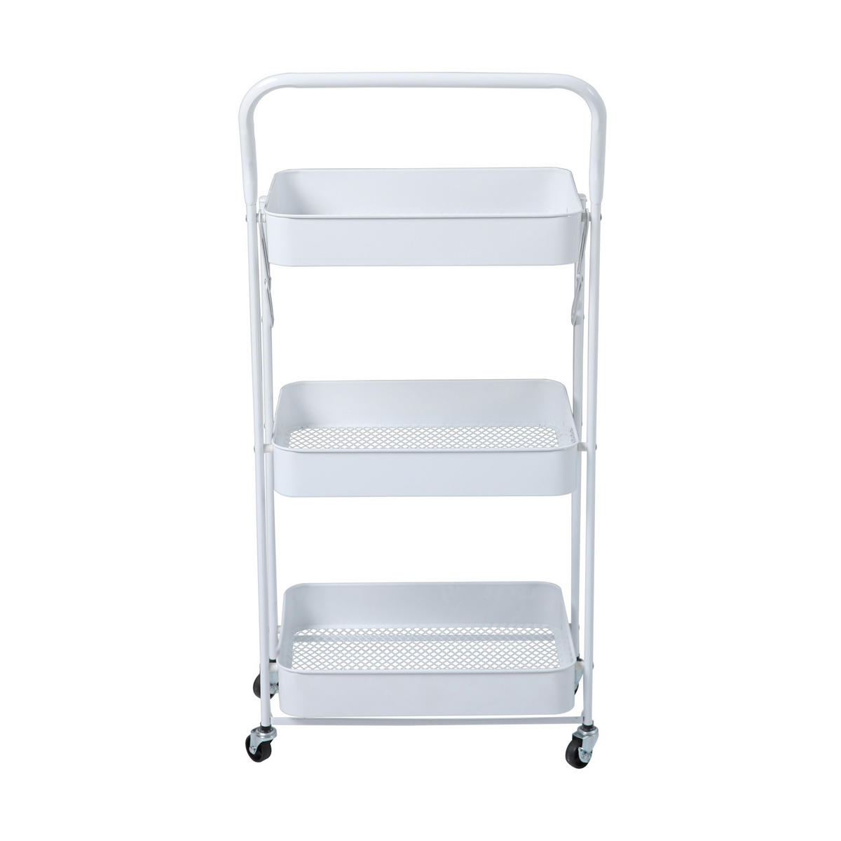 SERVIERWAGEN mit 3 Etagen Weiß - Weiß, Metall (45/95.5/30cm) - SVITA