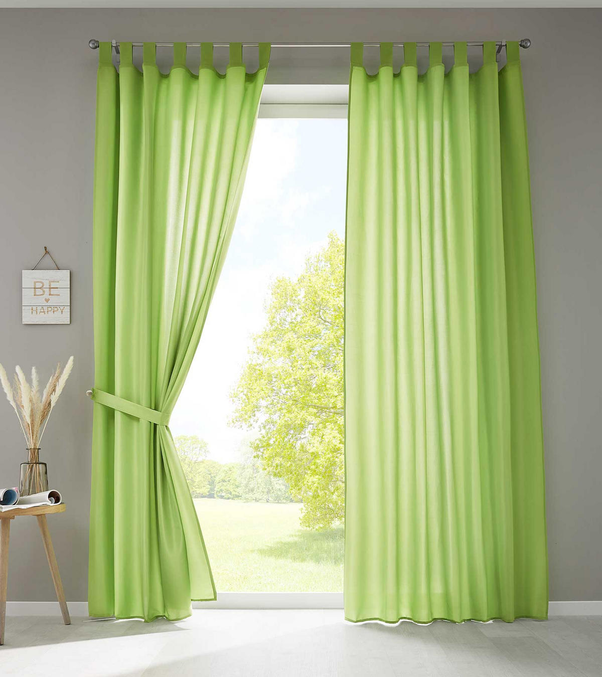 VORHANG 2ER SET POTSDAM HxB 245x140 cm Apfelgrün - Hellgrün, Textil (140/245cm) - Gardinenbox