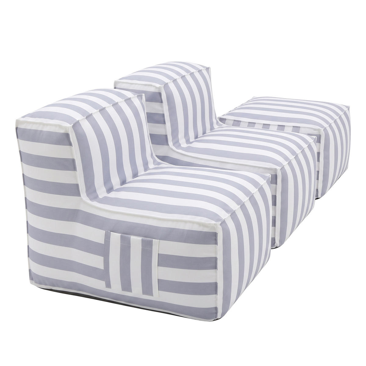 GARTENLOUNGE-SET SOFT SET 4 Grau - Grau, Textil - Muffo