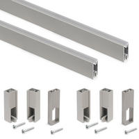 GARDEROBENSTANGEN Luxe, 1,15m mit Halterungen, Aluminium und Kunststoff, Steingrau lackiert 2er-set - Grau, Metall (120cm) - EMUCA