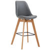 BARHOCKER Medoc, Gestell Natura, Kunstleder Grau - Naturfarben/Grau, Holz/Kunststoff (48/100/56cm) - TPFLiving