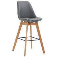 BARHOCKER Medoc, Gestell Natura, Kunstleder Grau - Naturfarben/Grau, Holz/Kunststoff (48/100/56cm) - TPFLiving