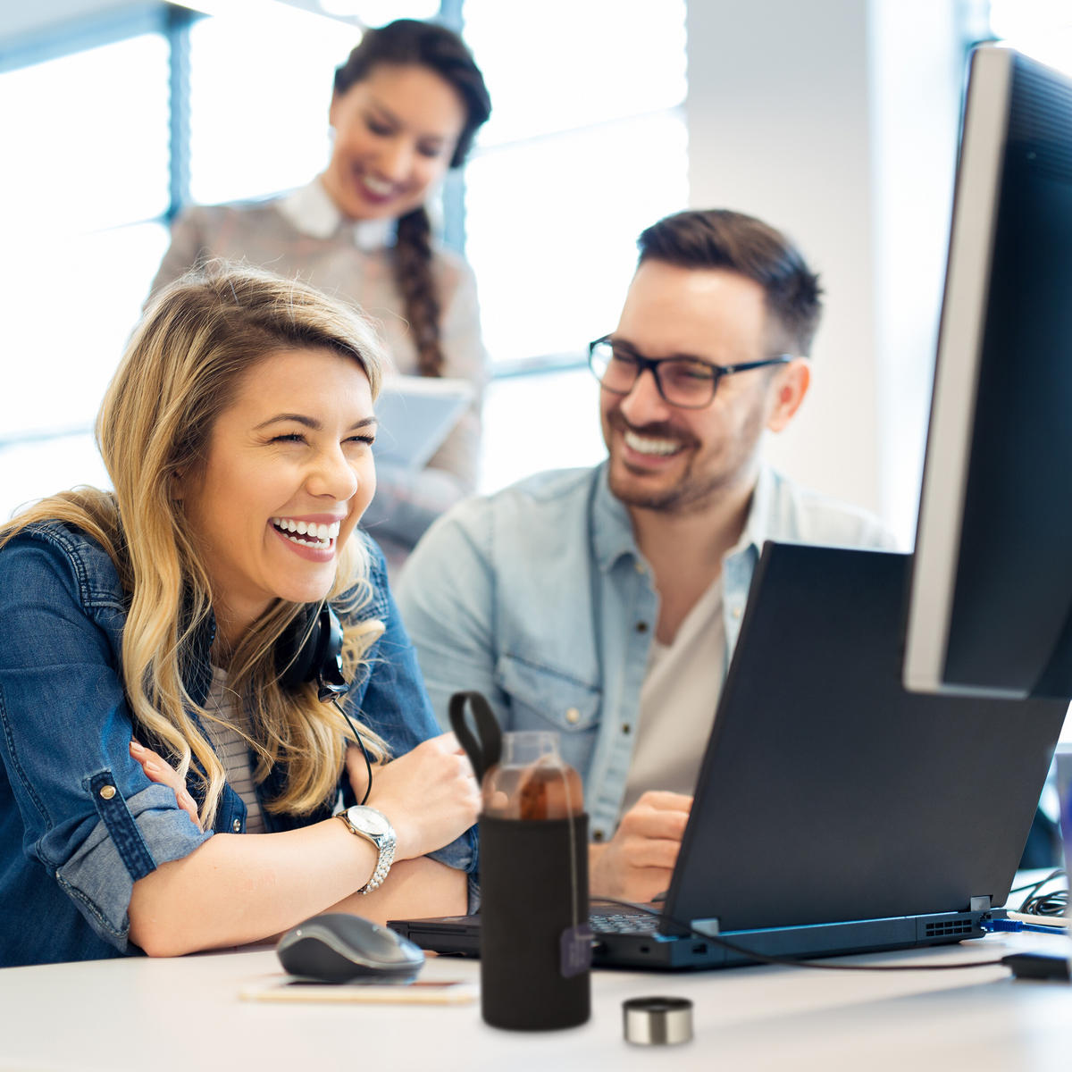 GLASTRINKFLASCHEN-SET - Multicolor, Glas/Kunststoff (0.36L) - Relaxdays