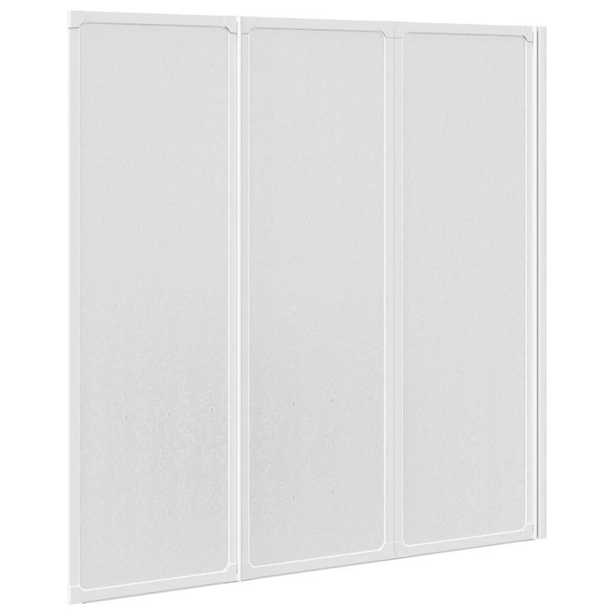 DUSCHWAND 141/132 Cm 3 Paneele Faltbar - Weiß, Kunststoff (2/132cm) - vidaXL