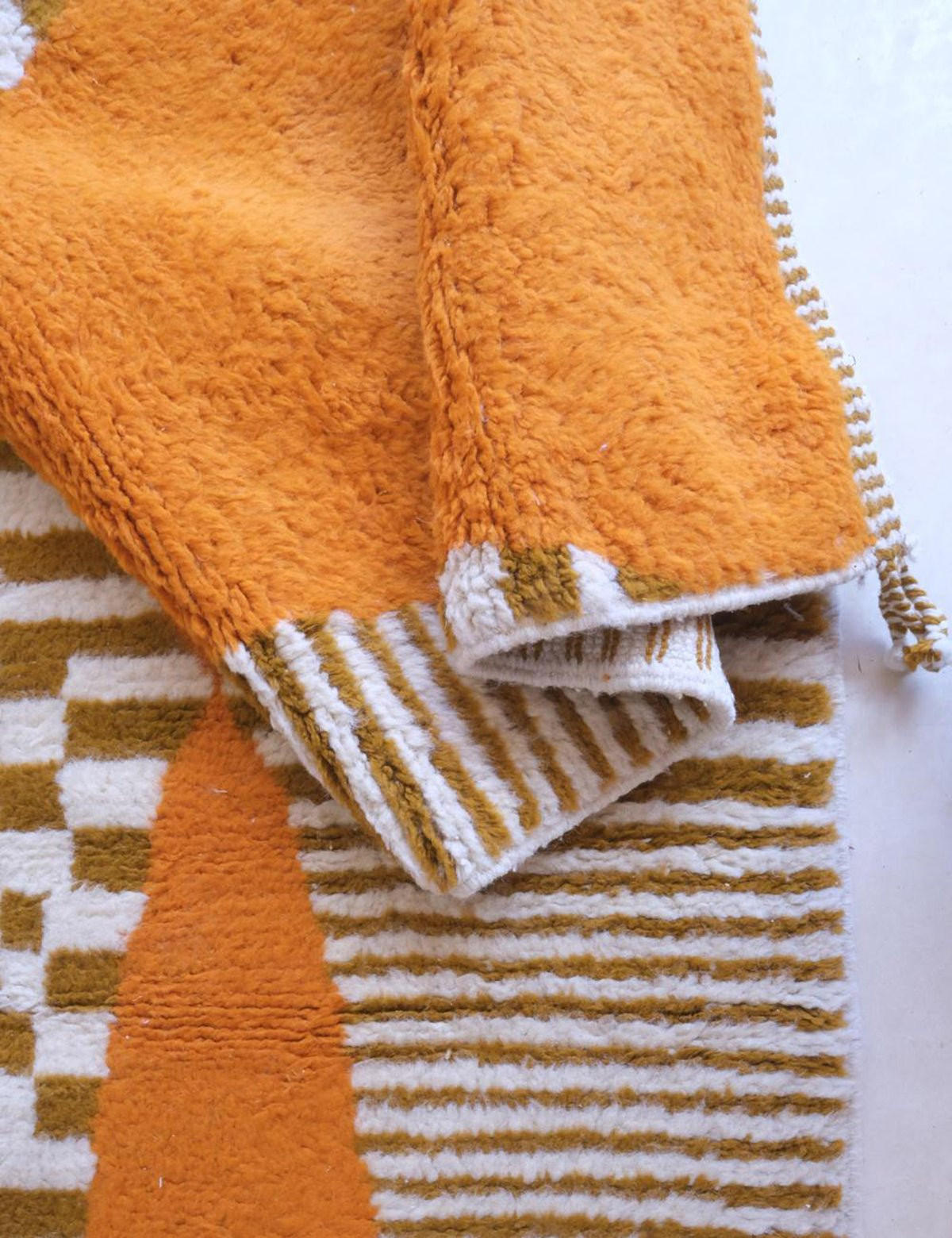 BERBERTEPPICH Wolle Ethno-Stil 97x 351 cm - Orange, Naturmaterialien (97/351cm) - AFK Living