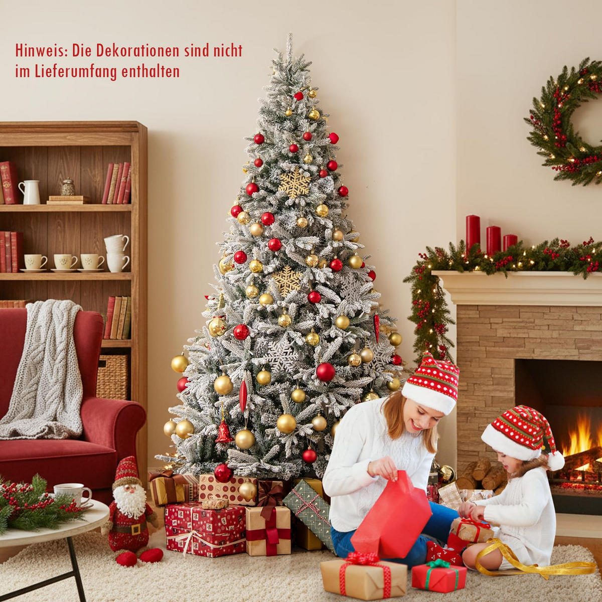 WEIHNACHTSBAUM halber Tannenbaum mit LEDs 180 cm weiß - Weiß, Metall (180cm) - COSTWAY