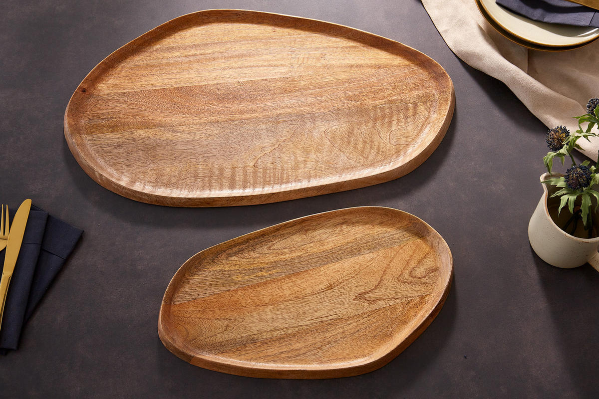 DEKORATION AMAZONAS Mango Natur 56/40 cm 2er Set - Naturfarben, Holz (3cm) - riess-ambiente