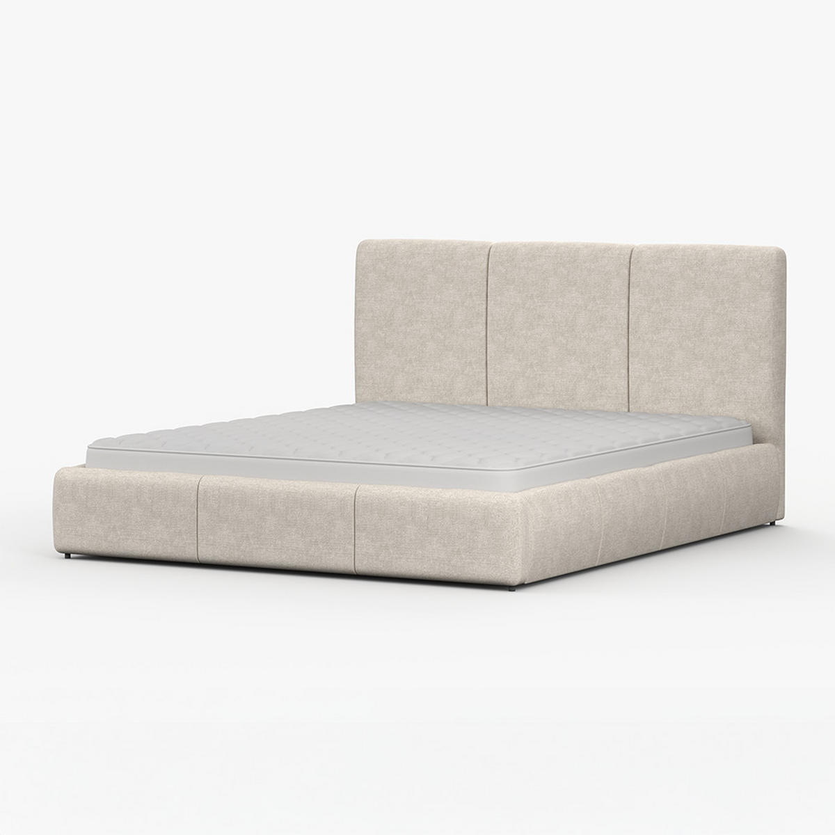 POLSTERBETT ALIA, Lattenrost, ohne Bettkasten, gepolsterte Kopfstütze 160/200 in Beige - Beige, Holz/Textil (160/200cm) - imoebel24