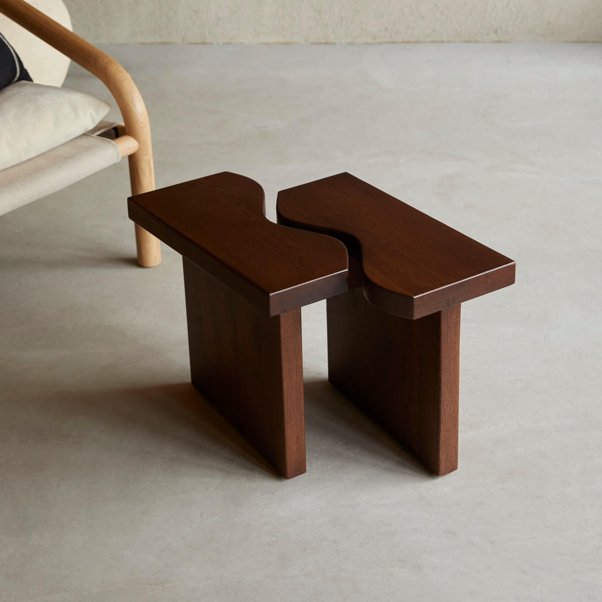 BEISTELLTISCH Opéra Dunkelbraun aus Eiche - Dunkelbraun, Holz (48/65/45cm) - Tikamoon