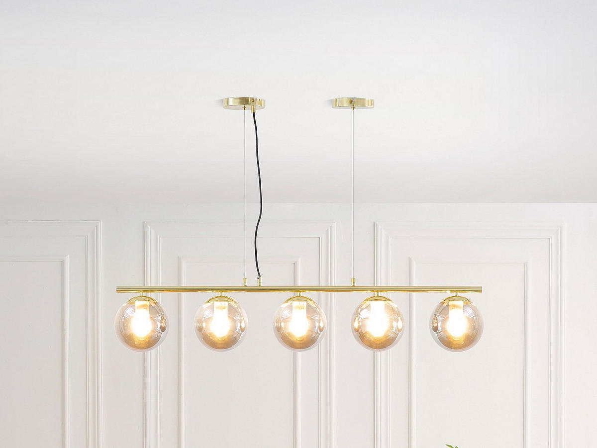 DECKENLEUCHTE - 100 cm x 15 cm - metall - grau, goldfarben Sofia - Goldfarben/Grau, Metall (15/100/120cm) - Vente-Unique