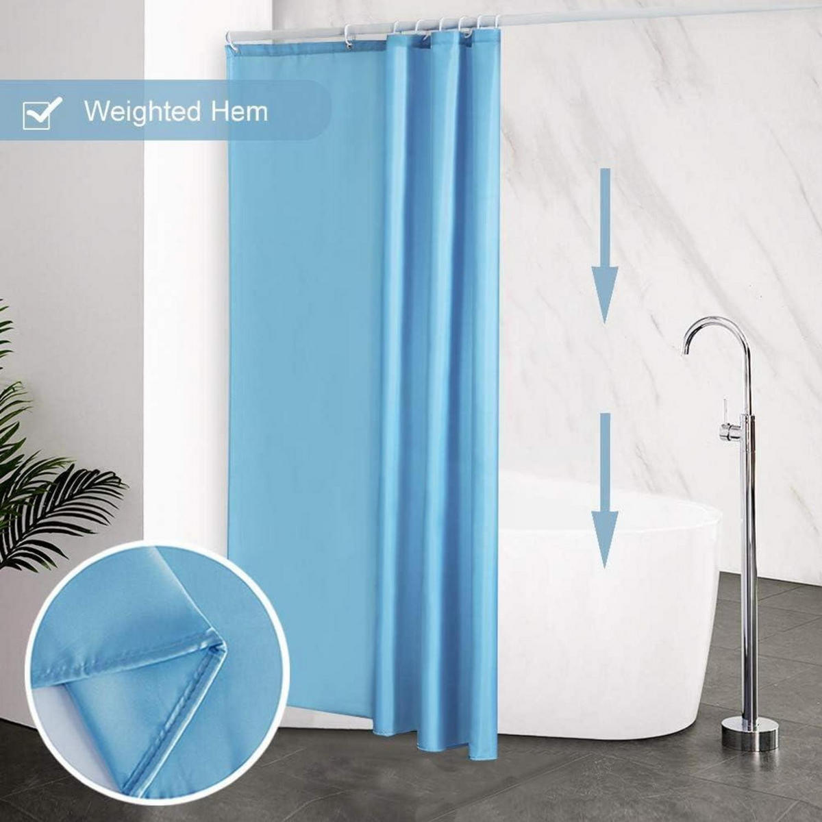 DUSCHVORHANG Textil Hellblau 120 x 200 cm - Hellblau, Textil (120/200cm)
