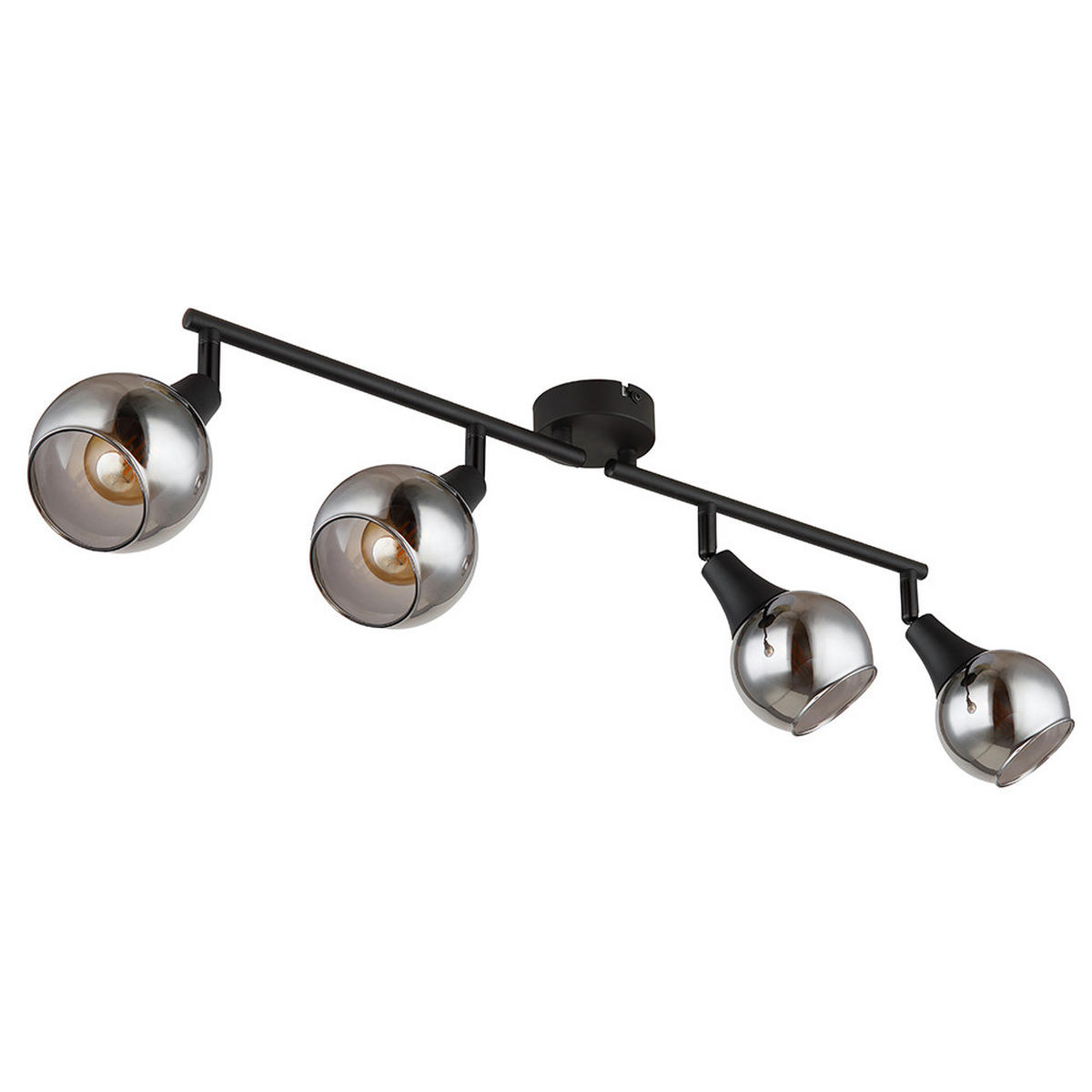 LED DECKENLEUCHTE Metall Schwarz Matt - Schwarz, Glas (60/9/16cm) - Globo Lighting