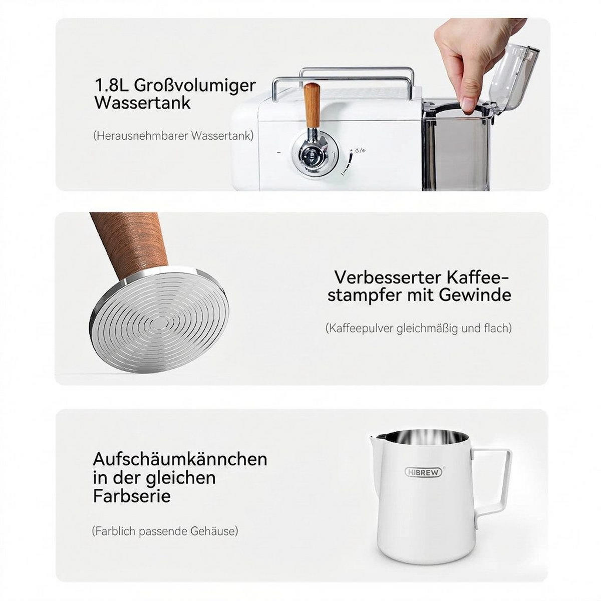 KAFFEEMASCHINE Multi-Kapsel 20 Bar, Espressoautomat Heiß- & Kalt-Modus - Weiß, Metall (22.9/32/25.9cm) - BEXEVUE