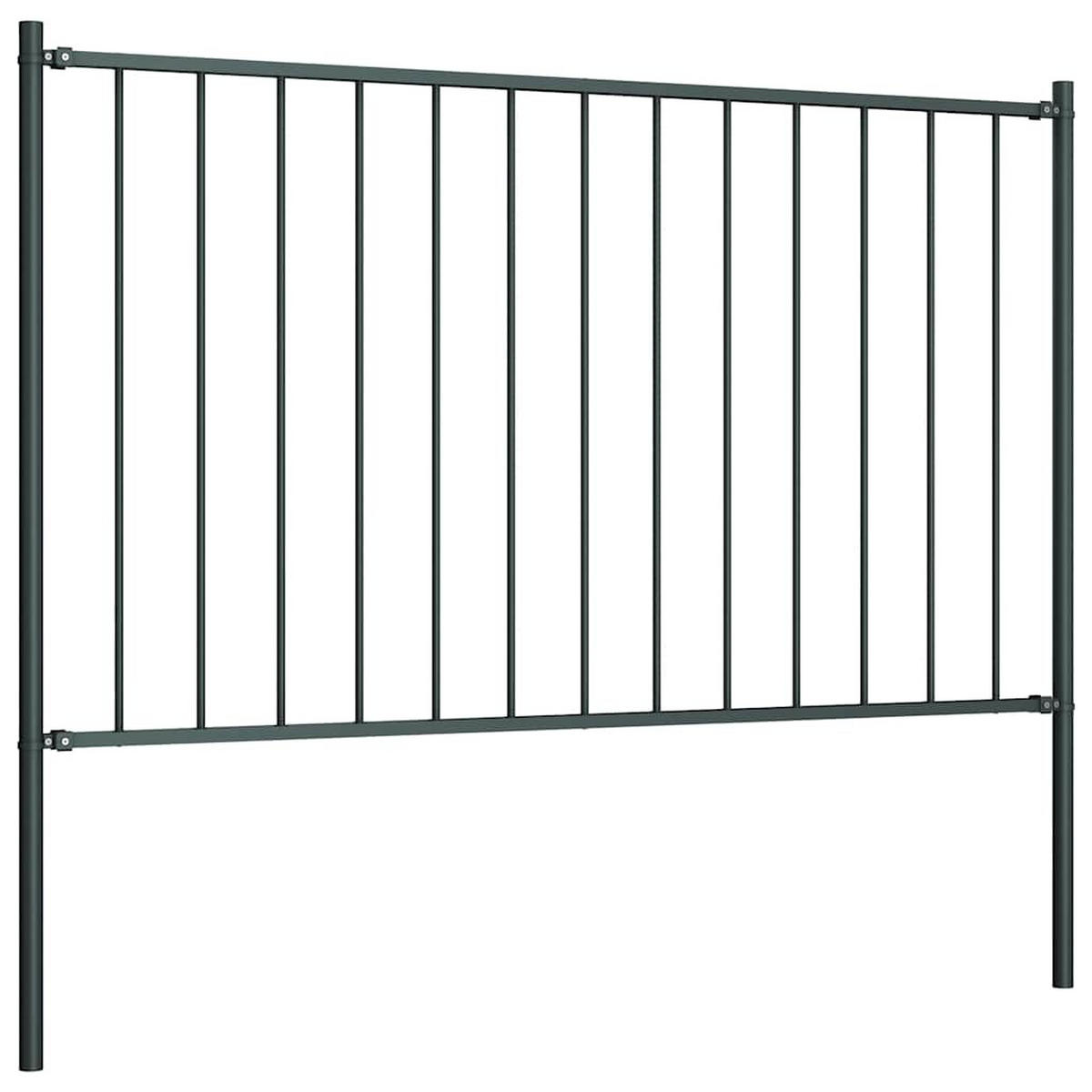 ZAUNELEMENT Mit Pfosten Stahl 1,7/1,25 M Anthrazit - Anthrazit, Metall (5/175cm) - vidaXL