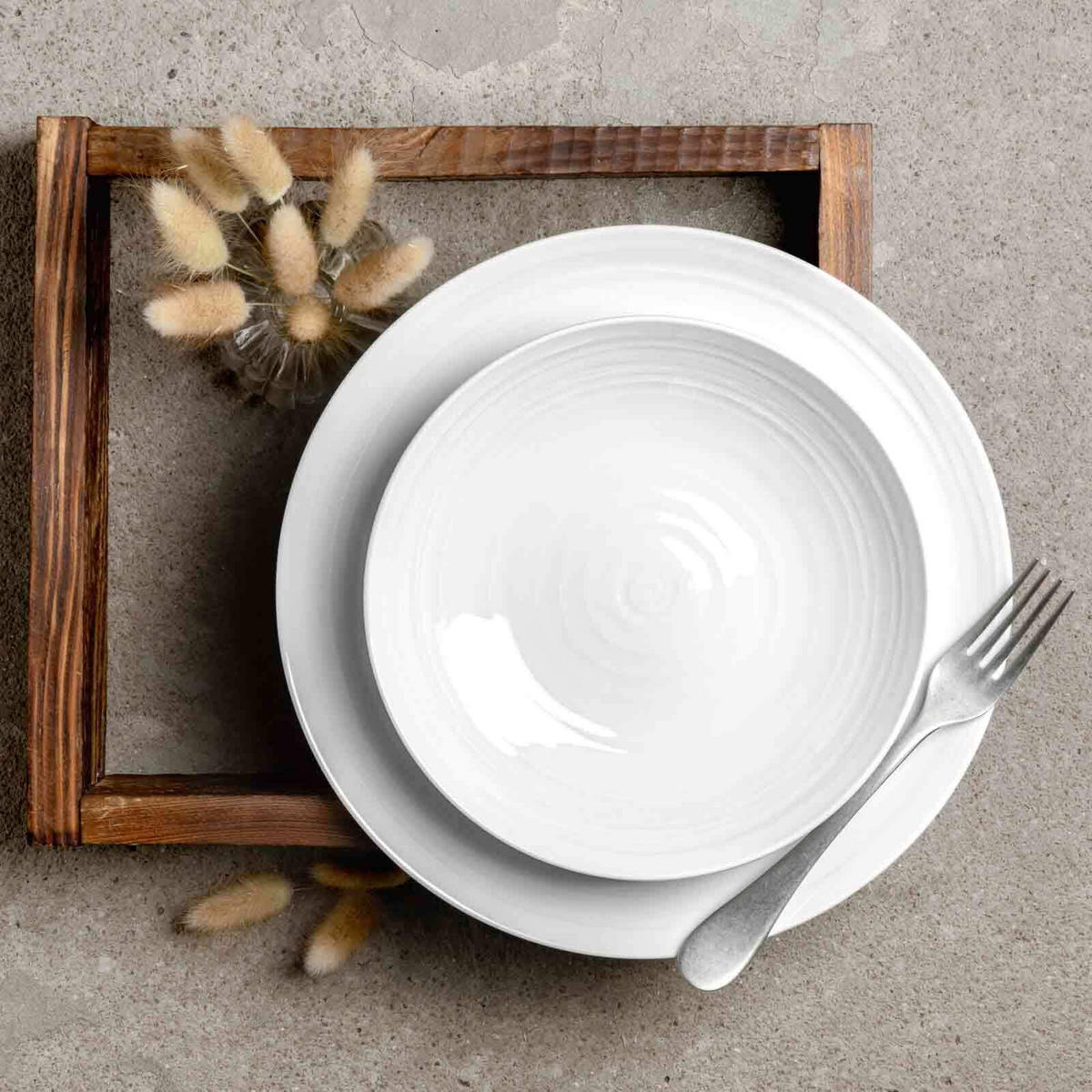 TAFELSERVICE Terra Uni weiß 12er Set - Weiß, Keramik (32.3/23.5/32.3cm) - Seltmann Weiden