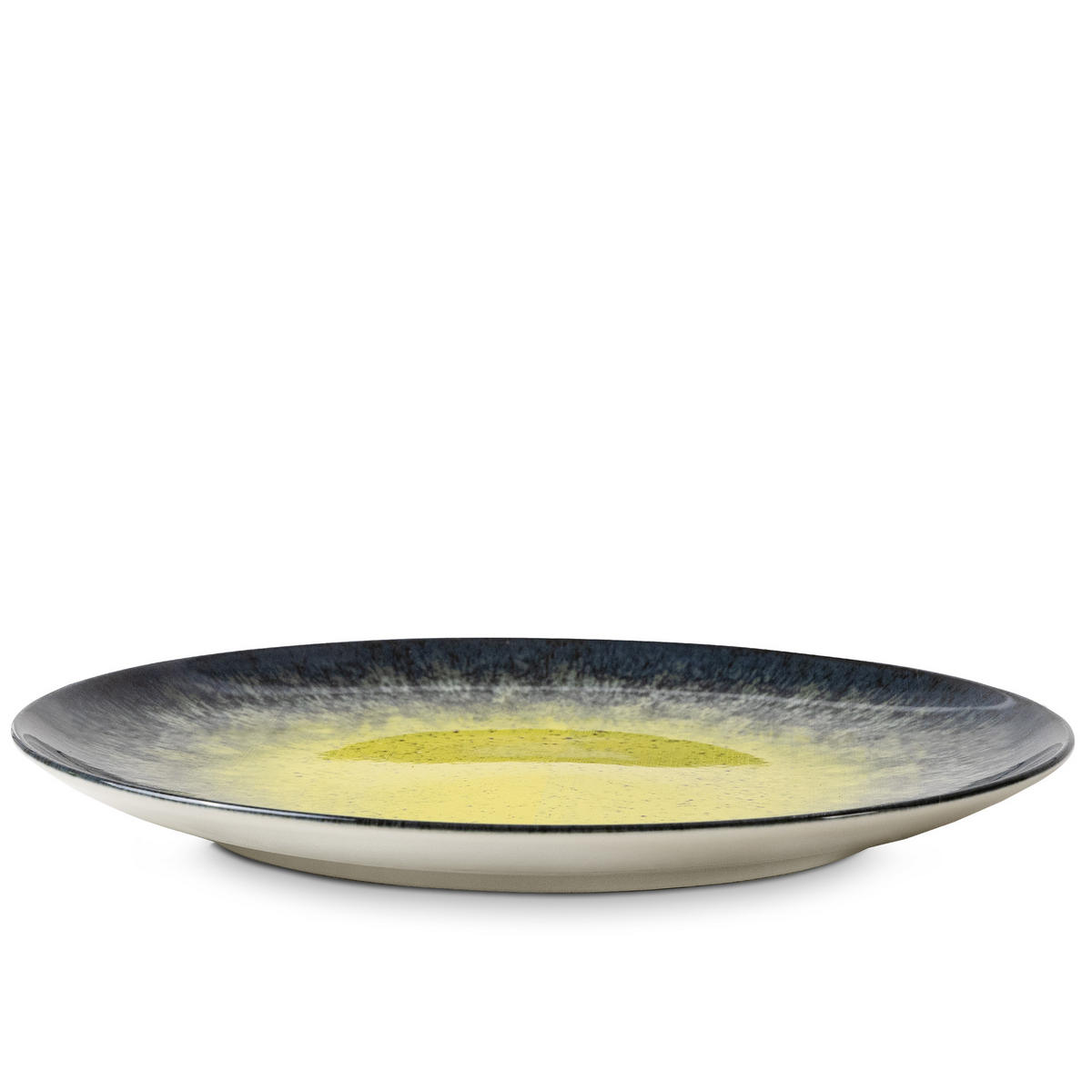 TELLER-SET LORENT 6-tlg Speiseteller Hartporzellan - Gelb/Dunkelblau, Keramik (27.5/1/27.5cm) - KONSIMO®