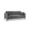 SOFA Mamaia aus Samt hellgrau 2 Sitzplätze - Hellgrau, Textil (92/75/152cm) - Micadoni
