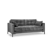 SOFA Mamaia aus Samt hellgrau 3 Sitzplätze - Hellgrau, Textil (92/75/177cm) - Micadoni