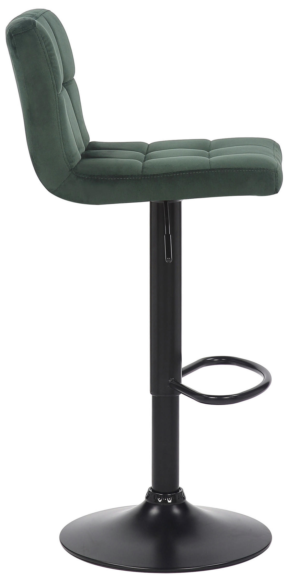 BARHOCKER 2er Set Samt Grün - Schwarz/Grün, Textil/Metall (40/85/40cm) - CLP